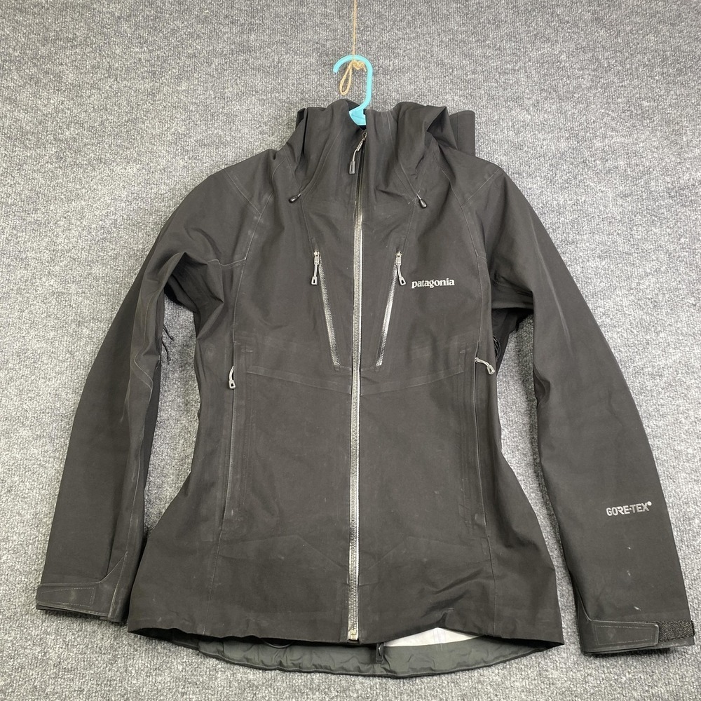 Patagonia Jacket Womens Small Black GORE-TEX Hooded Ski Shell RECCO 83407